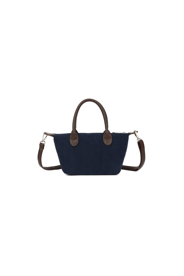Carraig Donn Dark Blue Corduroy Mini Top Handle Tote Bag