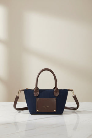 Carraig Donn Dark Blue Corduroy Mini Top Handle Tote Bag