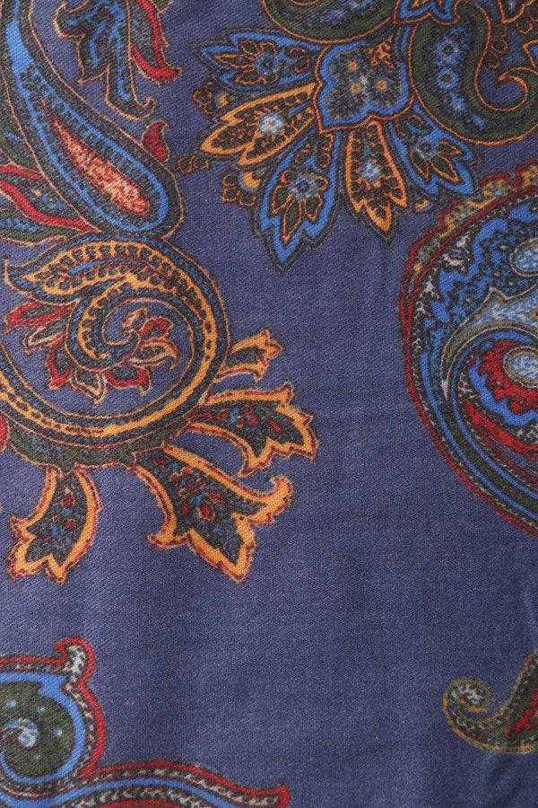 Carraig Donn Dark Blue Paisley Print Viscose Lightweight Scarf