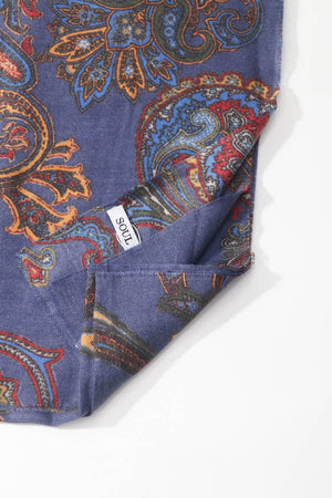 Carraig Donn Dark Blue Paisley Print Viscose Lightweight Scarf