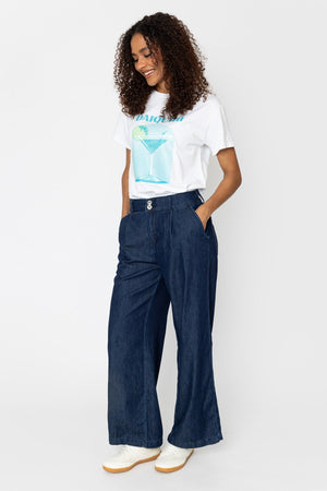 Carraig Donn Dark Denim Wide Leg Jeans