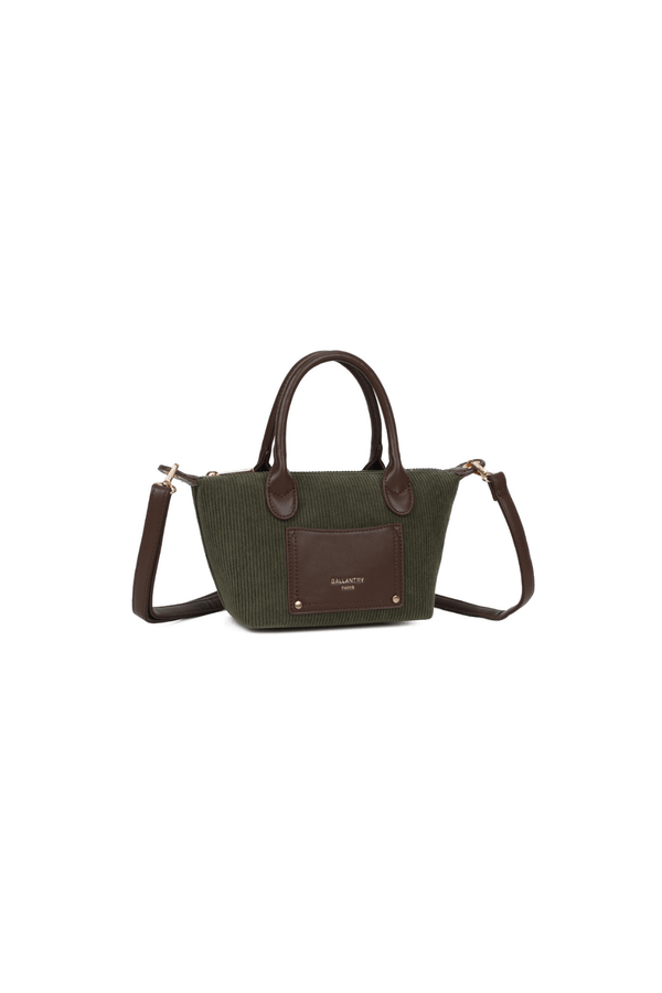 Carraig Donn Dark Green Corduroy Mini Top Handle Tote Bag