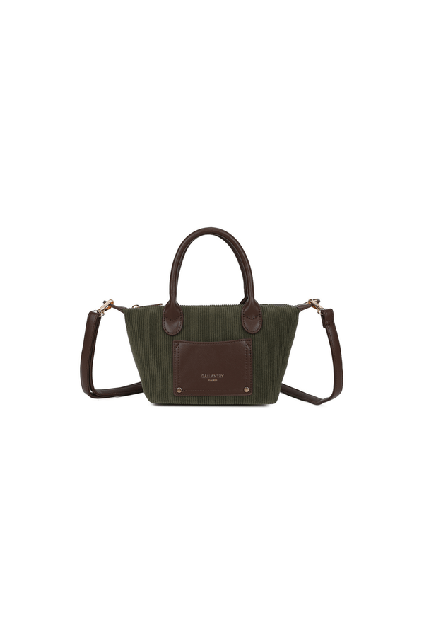 Carraig Donn Dark Green Corduroy Mini Top Handle Tote Bag