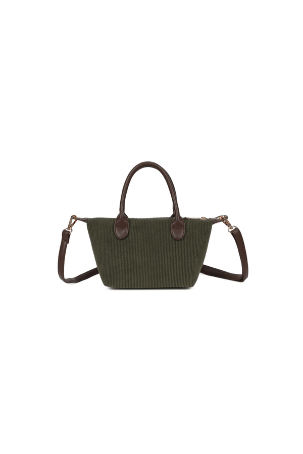 Carraig Donn Dark Green Corduroy Mini Top Handle Tote Bag