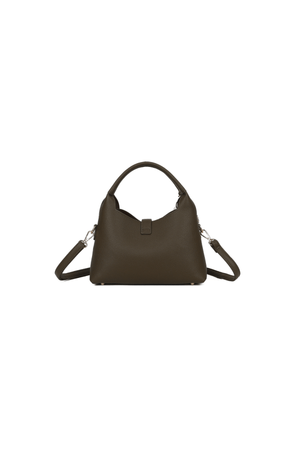 Carraig Donn Dark Green Faux Leather & Suede Fluffy Charm Top Handle Bag