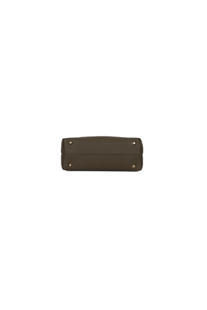 Carraig Donn Dark Green Faux Leather & Suede Fluffy Charm Top Handle Bag