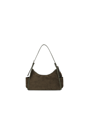 Carraig Donn Dark Green Faux Suede Front Pocket Hobo Shoulder Bag