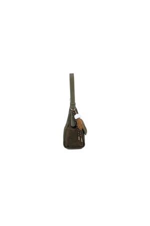 Carraig Donn Dark Green Faux Suede Front Pocket Hobo Shoulder Bag
