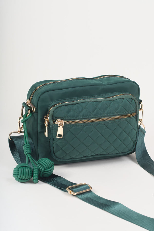 Carraig Donn Dark Green Nylon Quilted Charm Camera Bag