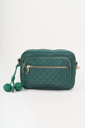 Carraig Donn Dark Green Nylon Quilted Charm Camera Bag