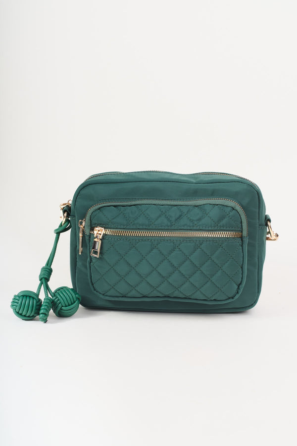 Carraig Donn Dark Green Nylon Quilted Charm Camera Bag