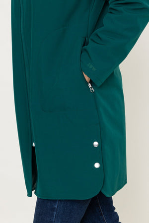 Carraig Donn Dark Green Soft Shell Water Resistant Hooded Long Sleeve Jacket