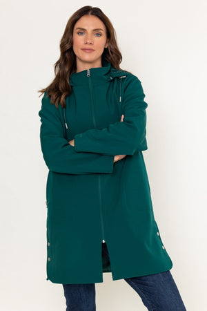 Carraig Donn Dark Green Soft Shell Water Resistant Hooded Long Sleeve Jacket