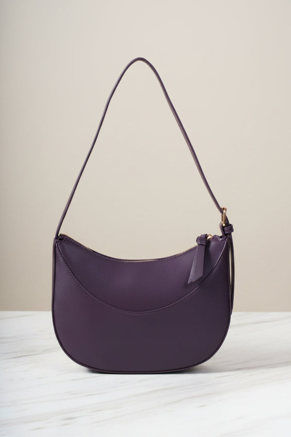 Carraig Donn Dark Purple Scoop Top Shoulder Bag