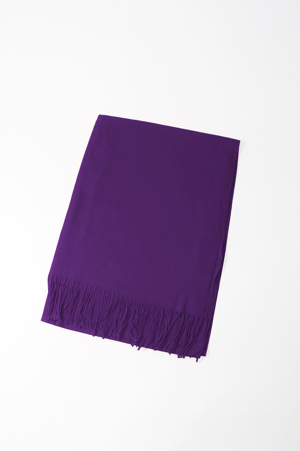 Carraig Donn Dark Purple Viscose Soft Touch Tassel Scarf
