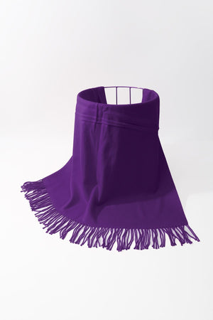 Carraig Donn Dark Purple Viscose Soft Touch Tassel Scarf