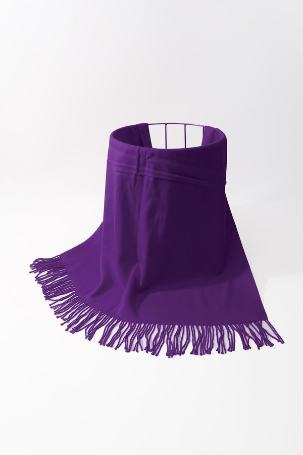 Carraig Donn Dark Purple Viscose Soft Touch Tassel Scarf