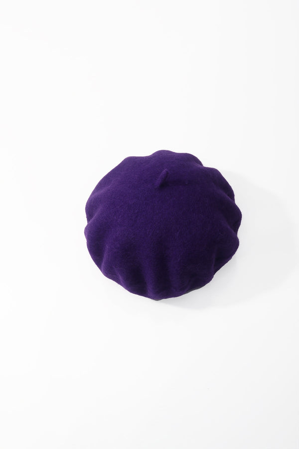 Carraig Donn Dark Purple Wool Beret Hat