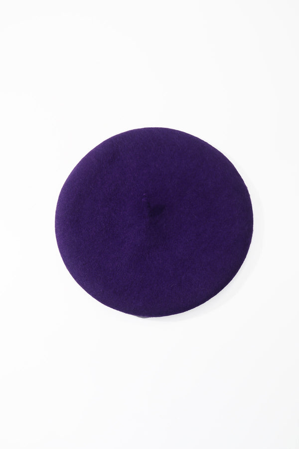 Carraig Donn Dark Purple Wool Beret Hat