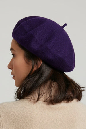 Carraig Donn Dark Purple Wool Beret Hat