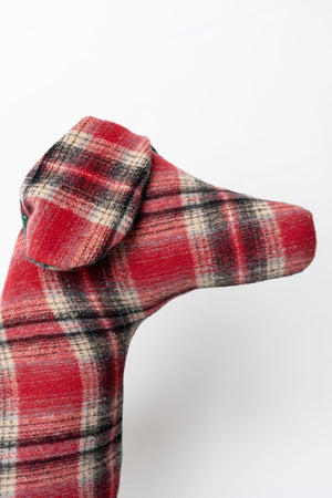 Carraig Donn Dashound Cushion Red Tartan
