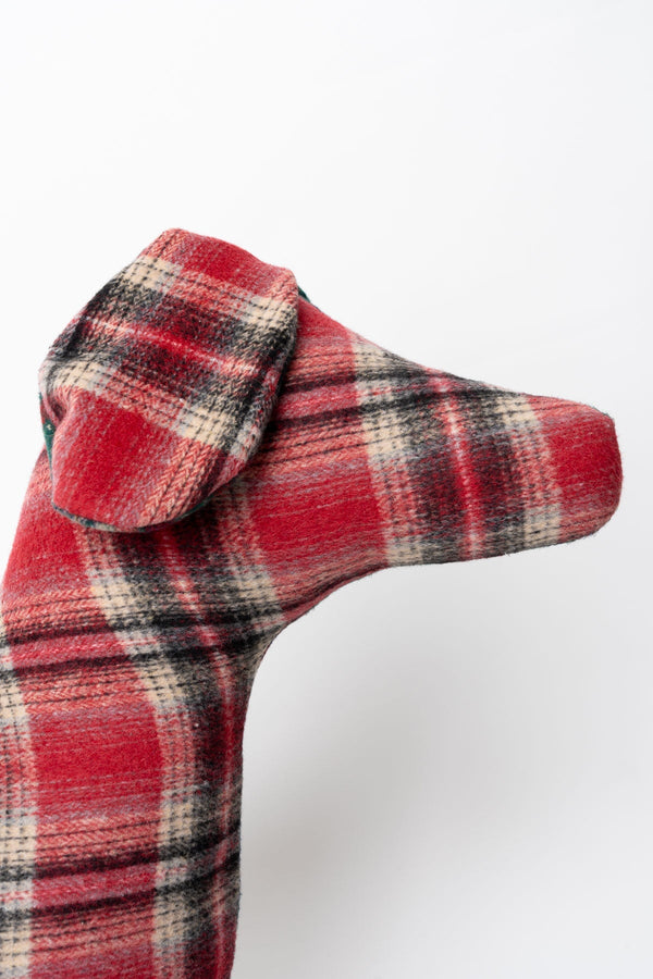 Carraig Donn Dashound Cushion Red Tartan
