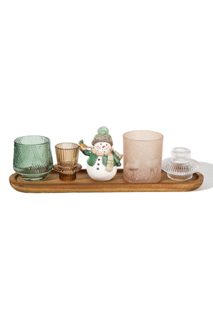 Carraig Donn Decadent Christmas Snowman Candle Holder Tray