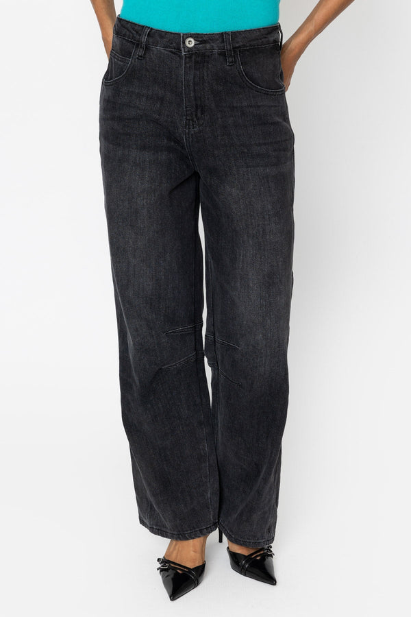 Carraig Donn Denim Charcoal Cotton High Waisted Wide Leg Jeans