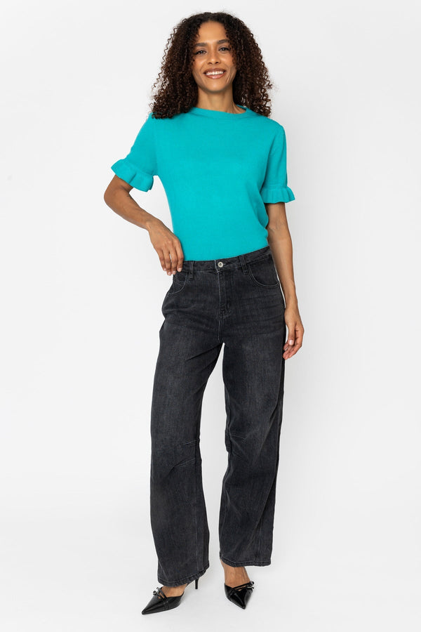 Carraig Donn Denim Charcoal Cotton High Waisted Wide Leg Jeans