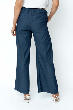 Carraig Donn Denim Cotton Belted High Waisted Wide Leg Jeans