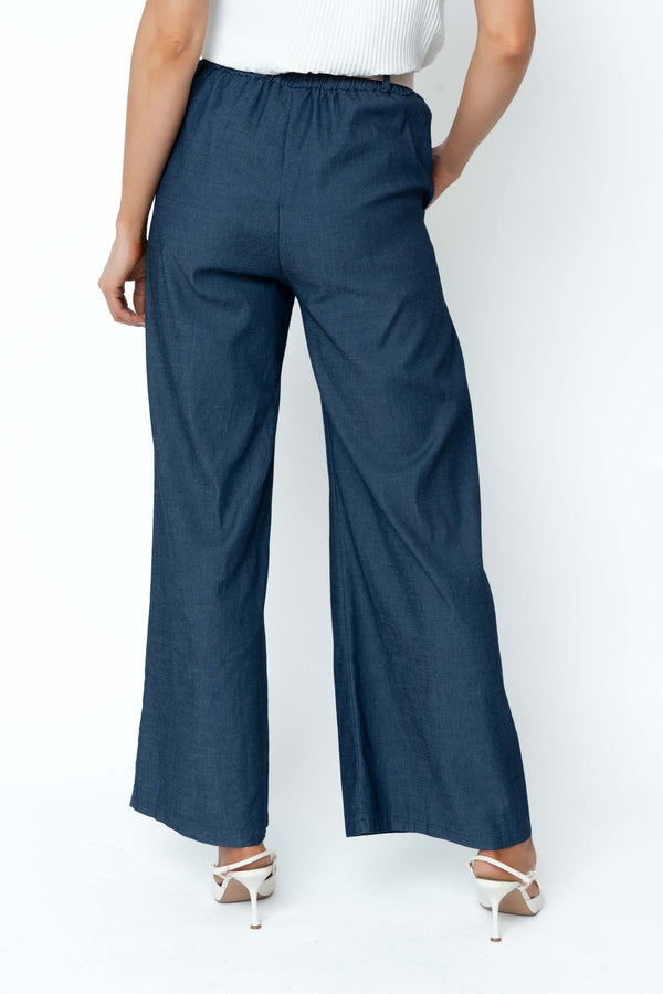 Carraig Donn Denim Cotton Belted High Waisted Wide Leg Jeans