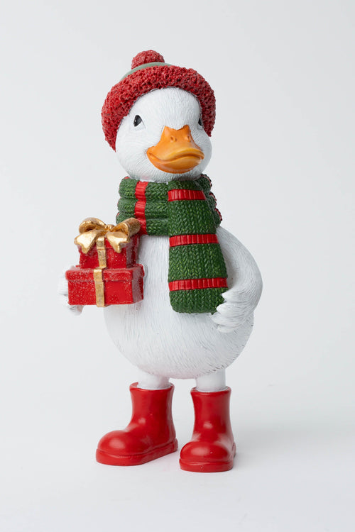 Duck With Scarf & Presents Christmas Decoration
