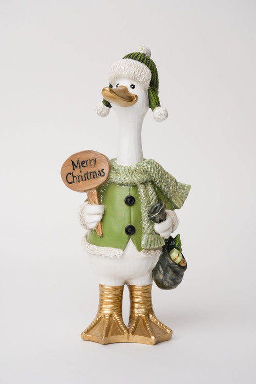Duck With Merry Christmas Sign Christmas Decoration