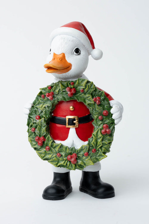 Duck Holding Wreath Christmas Decoration