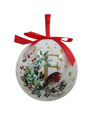 Carraig Donn E Christmas Robin Alphabet Tree Bauble