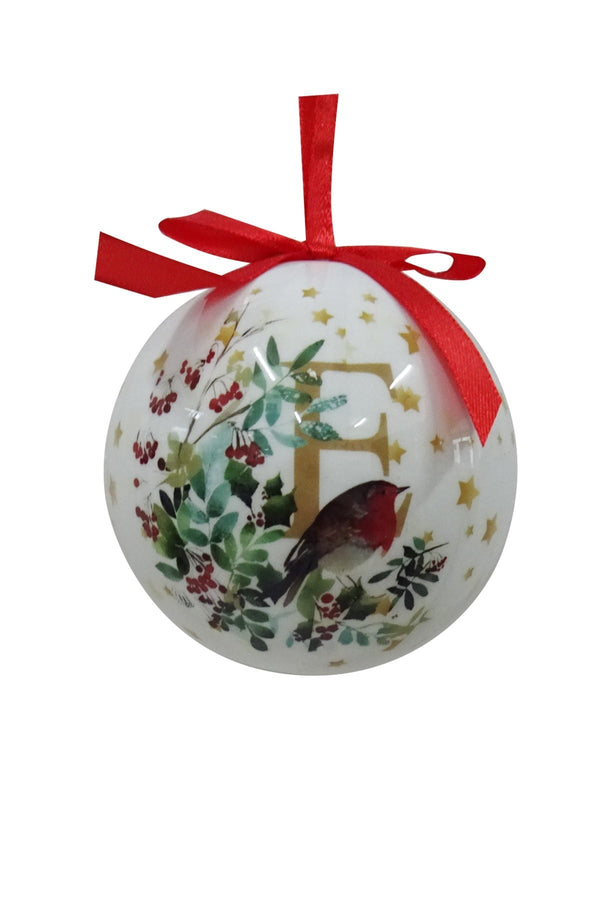 Carraig Donn E Christmas Robin Alphabet Tree Bauble