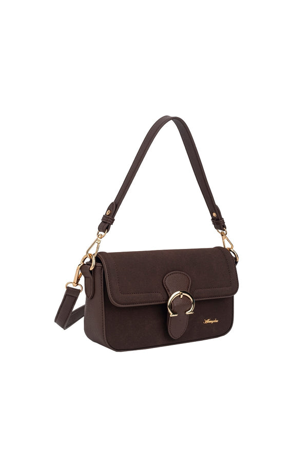 Carraig Donn East West Brown Buckle Detail Shoulder Bag