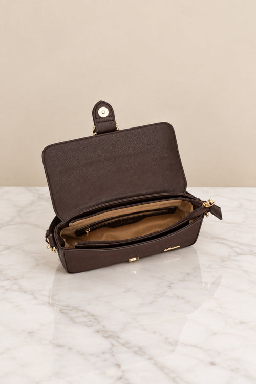 Carraig Donn East West Brown Buckle Detail Shoulder Bag