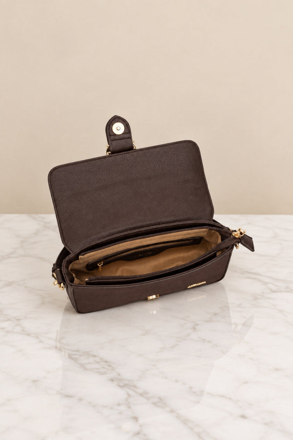 Carraig Donn East West Brown Buckle Detail Shoulder Bag