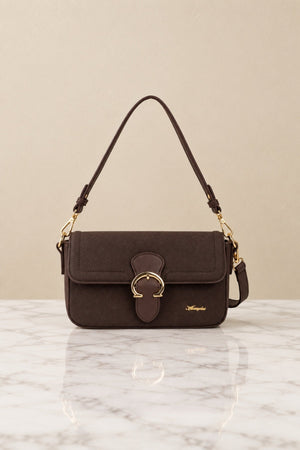 Carraig Donn East West Brown Buckle Detail Shoulder Bag