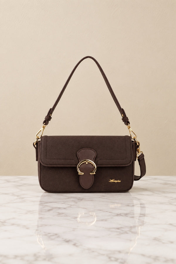 Carraig Donn East West Brown Buckle Detail Shoulder Bag