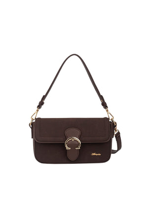 Carraig Donn East West Brown Buckle Detail Shoulder Bag