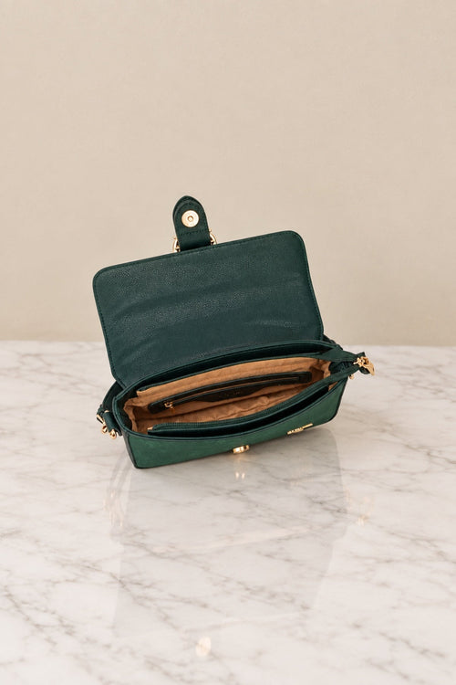 Carraig Donn East West Green Buckle Detail Shoulder Bag