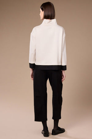 Carraig Donn Ecru & Black Two Tone Button Top