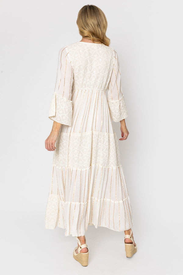 Carraig Donn Ecru Boho Maxi Dress