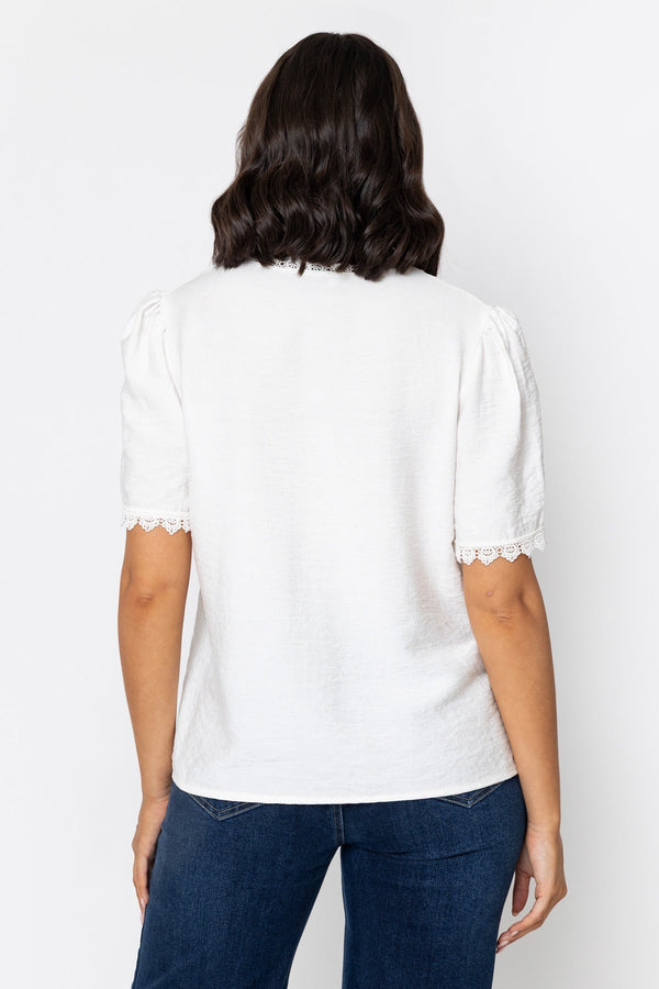 Carraig Donn Ecru Lace Edge Button Blouse