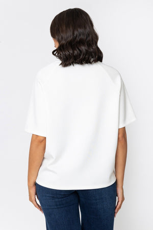 Carraig Donn Ecru Viscose Blend Top With Heart