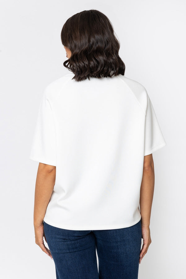 Carraig Donn Ecru Viscose Blend Top With Heart