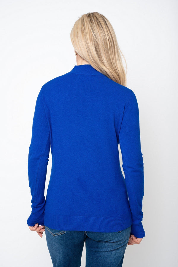 Carraig Donn Electric Blue Cashmere Blend Turtleneck Knit Jumper