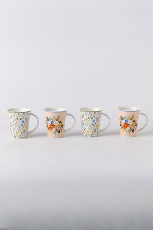 Carraig Donn Ella Set Of 4 Flower Mugs